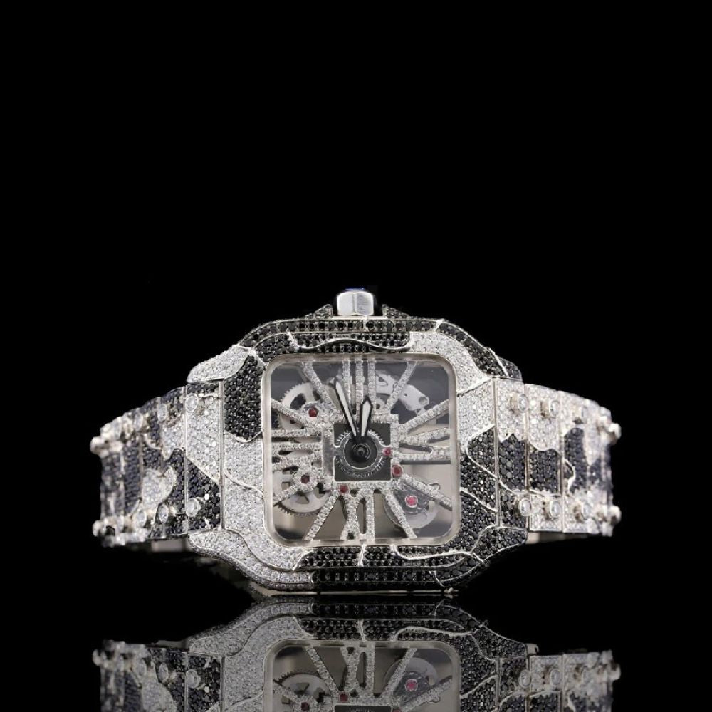 Snake Skin Pattern Moissanite Unique Style Hip Hop Watch