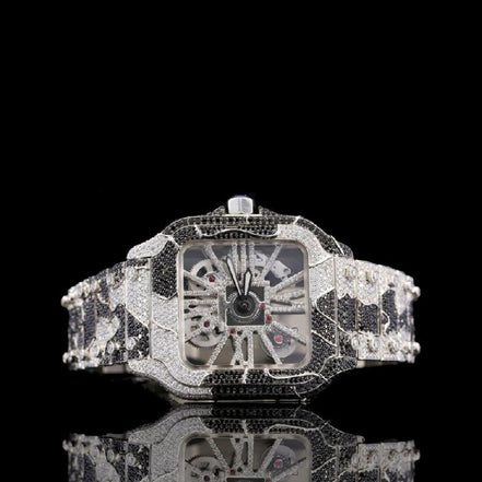 Snake Skin Pattern Moissanite Unique Style Hip Hop Watch