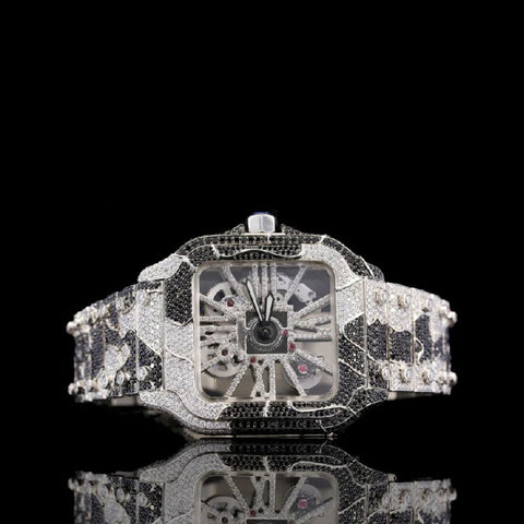 Aesthetic Snake Skin Pattern Moissanite Unique Style Hip Hop Watch