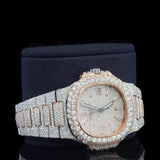 Iced Out D Color Moissanite Bust Down Luxury Wrist Watch