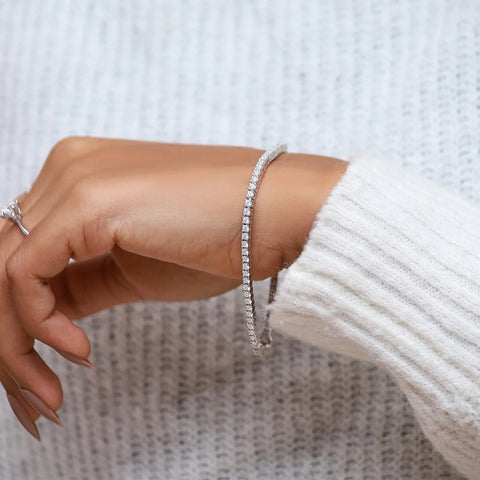 Round Cut Moissnaite Diamond Tennis Bracelet Gift For Her