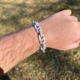 925 Sterling Silver Moissanite Diamond Link Bracelet