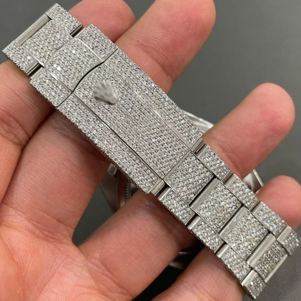 Black Dial Moissanite Iced Out Diamond Watch