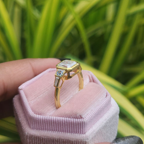 Asscher Cut Lab Grown Five Stone Ring For Women