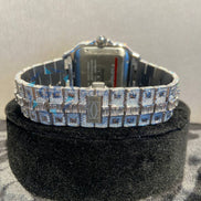 Bust Down Roman Numerals Moissanite Wrist Watch