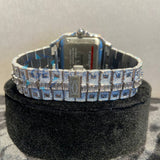 Bust Down Roman Numerals Moissanite Diamond Wrist Watch