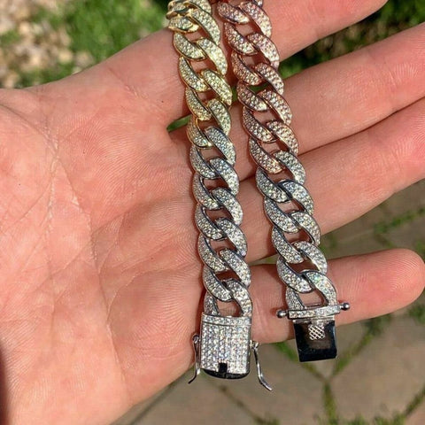 D Color Moissanite Cuban Link Bracelet
