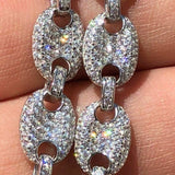 Puffed Mariner Link Moissanite Diamond Bracelet