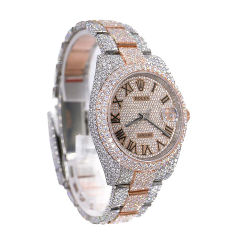 41MM Roman Dial Date Just Automatic Moissanite Watch