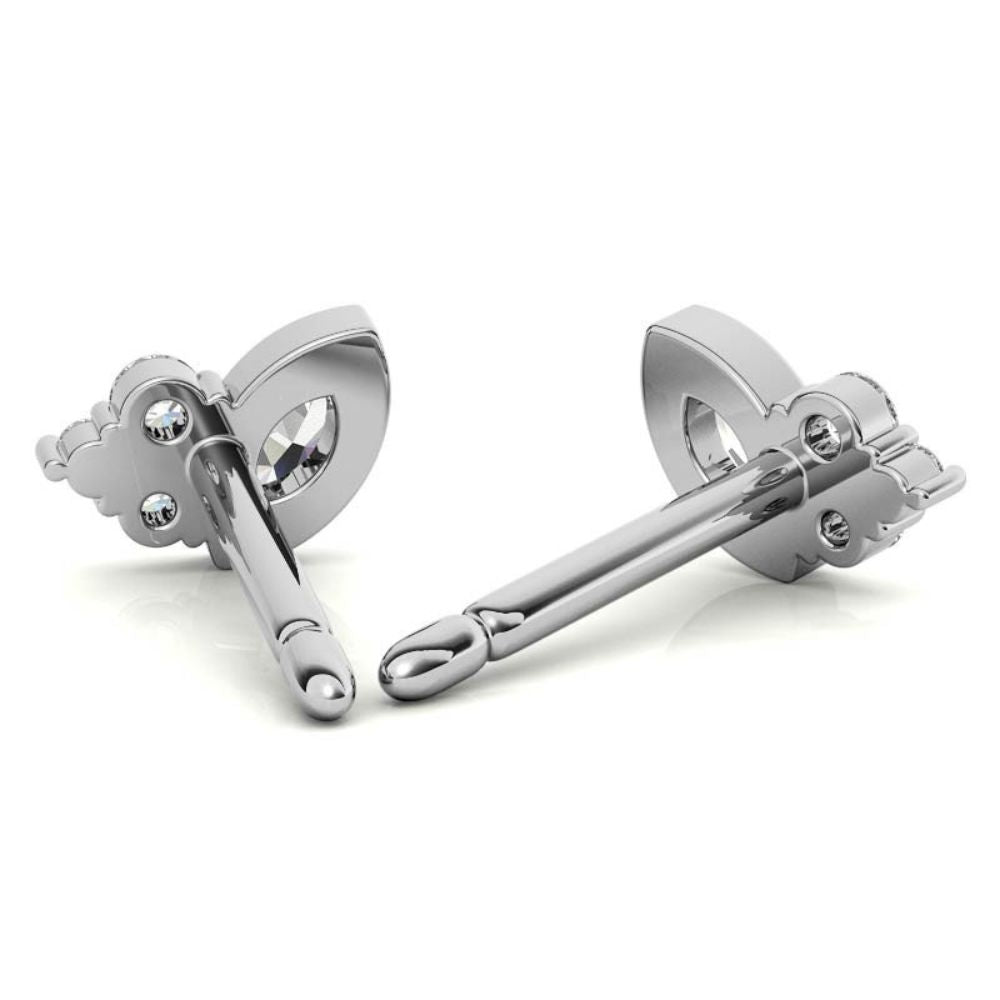 Marquise and Round Moissanite Cluster Earrings