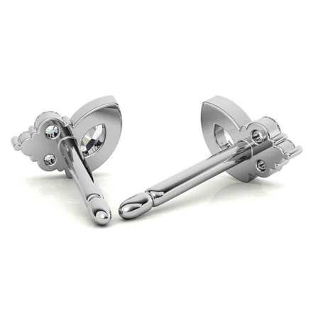Marquise and Round Moissanite Cluster Earrings