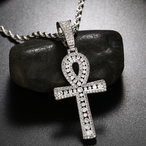 Hip Hop Key Cross Moissanite Diamond Men's Nacklace