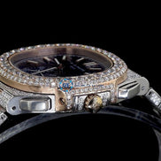 Blue Fully Iced Out Moissanite Hip Hop Stylish Watch For Men's