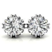 Elegant Round Moissanite Small Stud Earrings