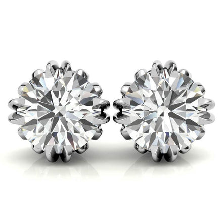 Elegant Round Moissanite Small Stud Earrings