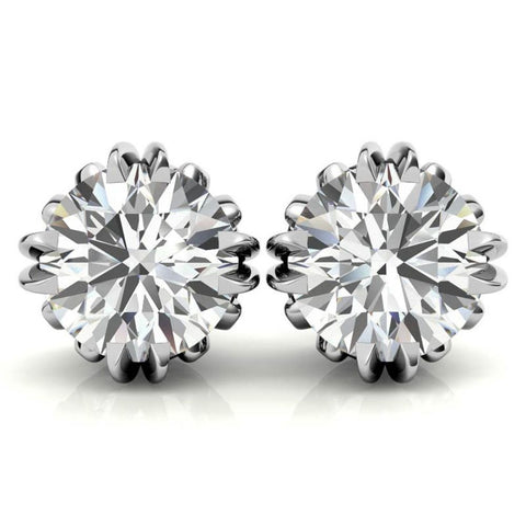 Elegant Round Moissanite Small Stud Earrings