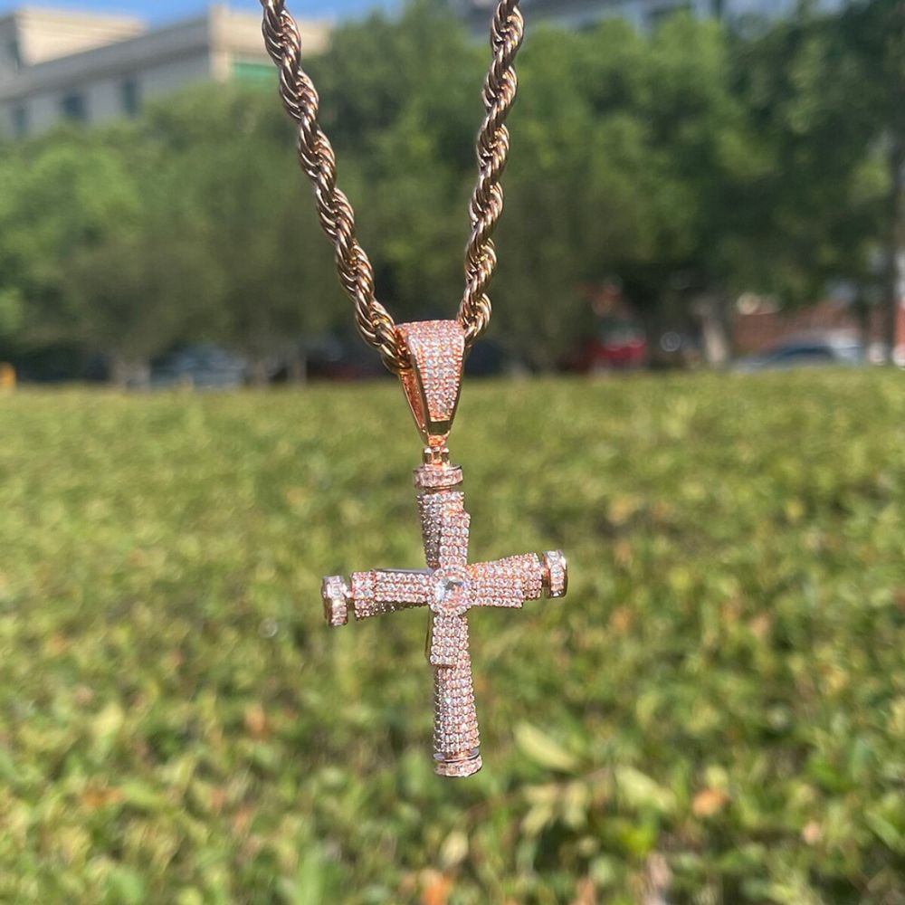 Iced Out Moissanite Cross Necklace For Men's / Women's
