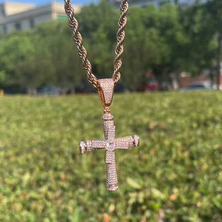 Iced Out Moissanite Cross Necklace For Men's / Women's