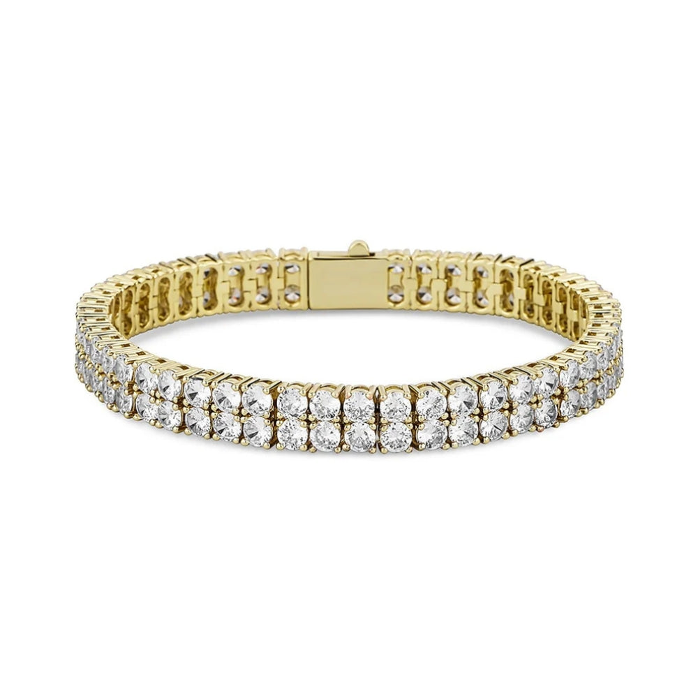 Double Row Round Moissanite Tennis Bracelet