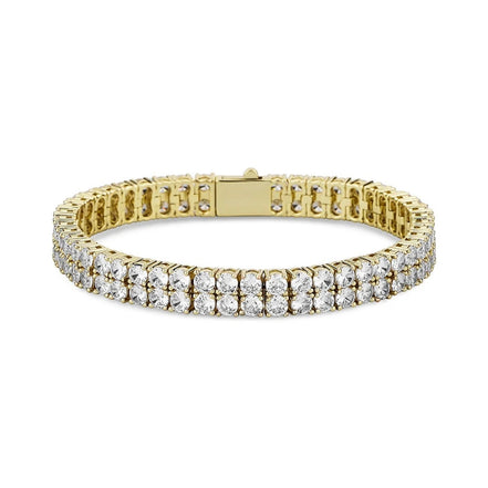 Double Row Round Moissanite Tennis Bracelet
