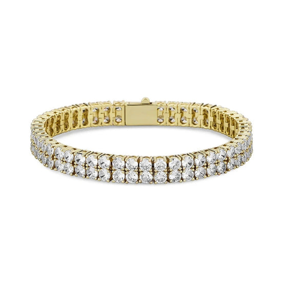 Double Row Round Moissanite Tennis Bracelet