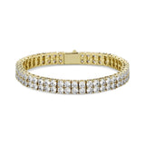 Double Row Round Moissanite Tennis Bracelet