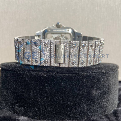 Fully Iced Out Skeleton Moissanite Diamond Hip Hop Men's Watch