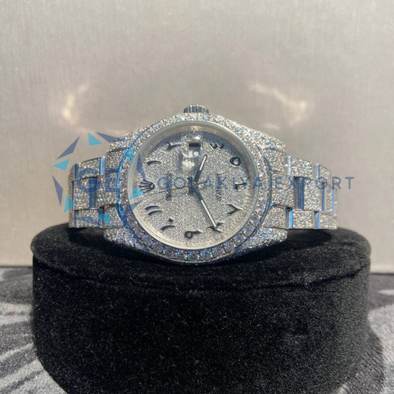 Automatic Fully Iced Out Moissanite Men's Watch