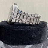 Iced Out Blue Arabic Numeric Moissanite Watch