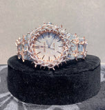 Dual Tone Leafe Style Moissanite Diamond Unique Style Men's Watch