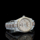 Classic Round And Baguette Moissanite Diamond Wrist Watch