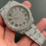 Fully Iced Out VVS1 Moissanite Datejust Watch