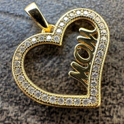 Heart Shaped Mom Latter Moissanite Unisex Pendant