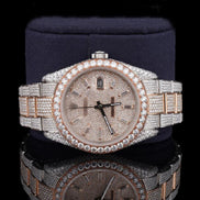 Moissanite Baguette Diamond in Dial Automatic Watch