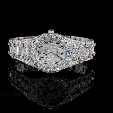 Automatic Stainless Steel Moissanite Wrist Watch