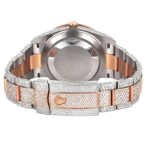 Arabic Dial Dual Tone Moissanite Luxury Hip Hop Watch