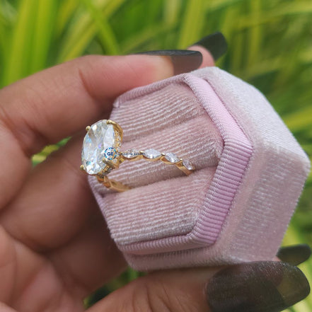 Lab Grown Oval Cut Yellow Gold Engagement Ring