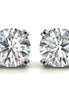 Double Claw Prong Round Cut Moissanite Solitaire Earrings