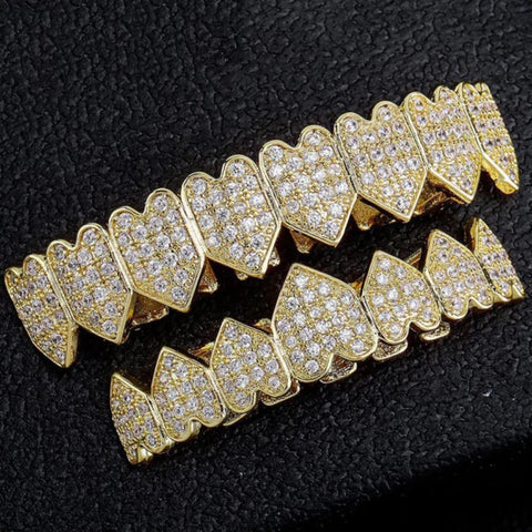 Sharp Heart Teeth Moissnaite Hip Hop Custom Grillz