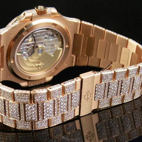 Baguette Cut Moissanite Dial Rose Tone Date Just Watch