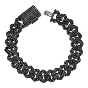 Black Moissanite Miami Cuban Link Hip Hop Bracelet