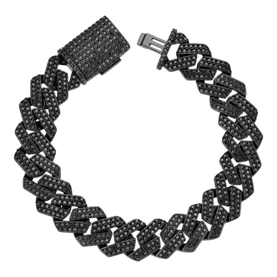 Black Moissanite Miami Cuban Link Hip Hop Bracelet