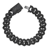 Black Moissanite Miami Cuban Link Hip Hop Bracelet