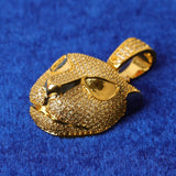 Animal Leopard Head Iced Out Moissanite Pendant