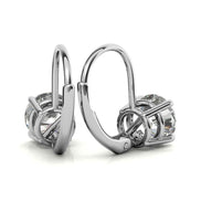 Classic Solitaire Round Cut Moissanite Hoop Earrings