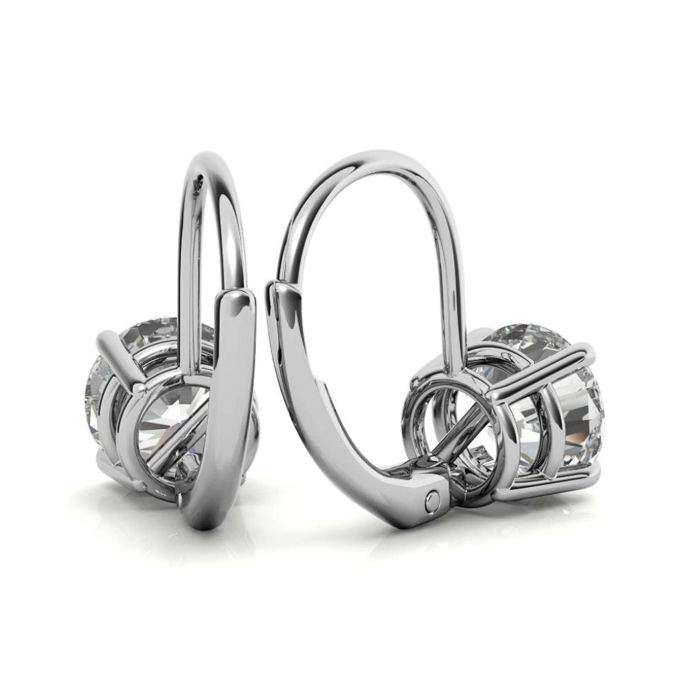 Classic Solitaire Round Cut Moissanite Hoop Earrings