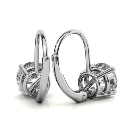 Classic Solitaire Round Cut Moissanite Hoop Earrings