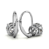 Classic Solitaire Round Cut Moissanite Hoop Earrings