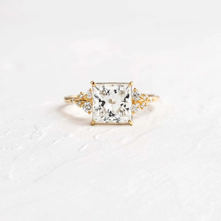 Princess Cut Vintage Moissanite Engagement Ring