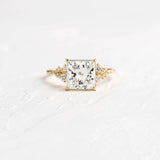 Princess Cut Vintage Moissanite Engagement Ring